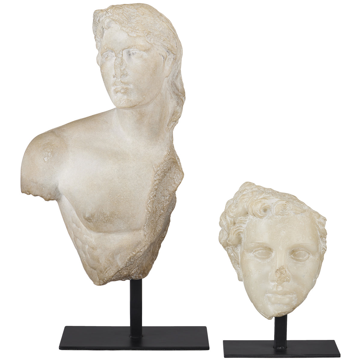 Currey and Company Greek Princess Head Fragment Sculpture