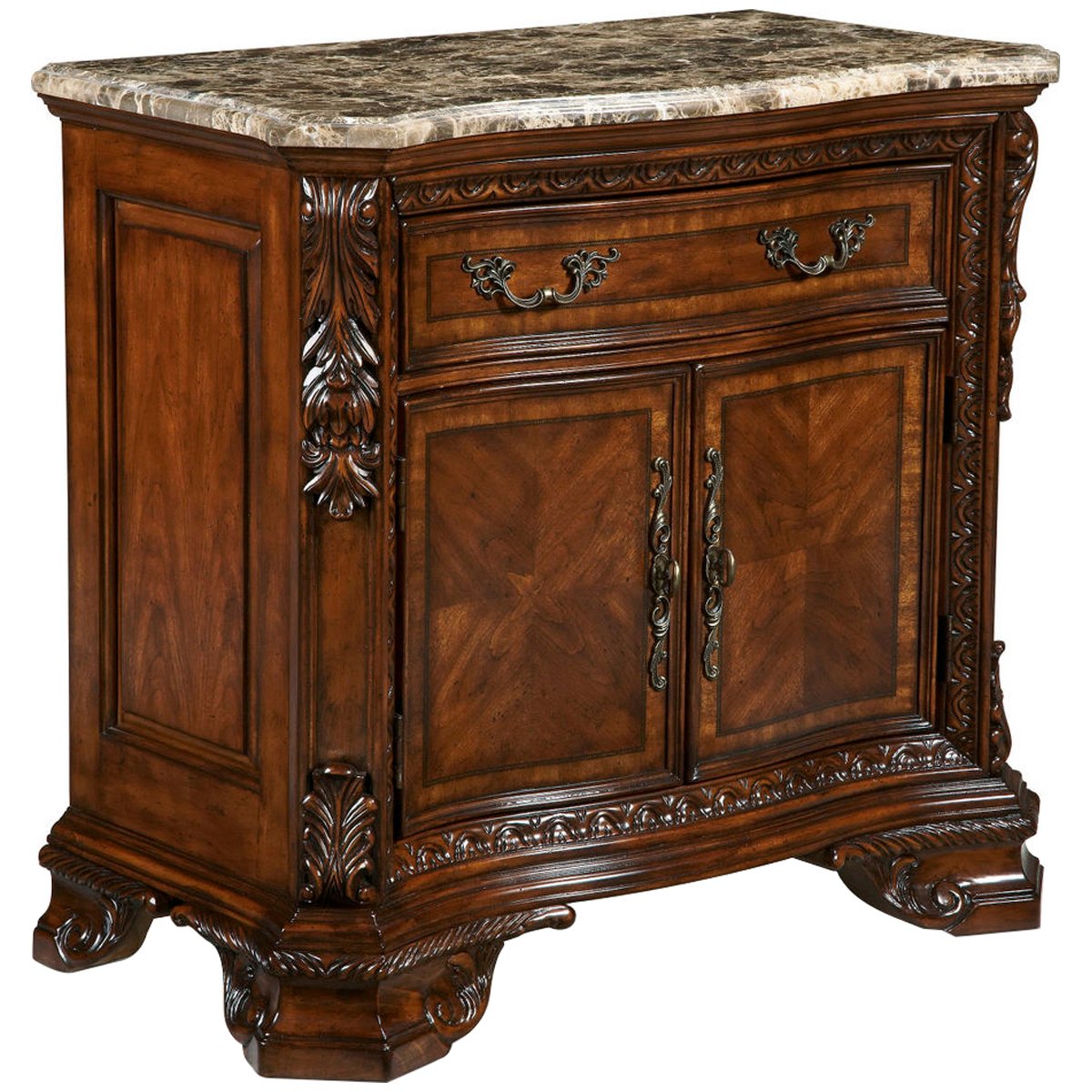  A.R.T. Furniture Old World Marble Top Nightstand 