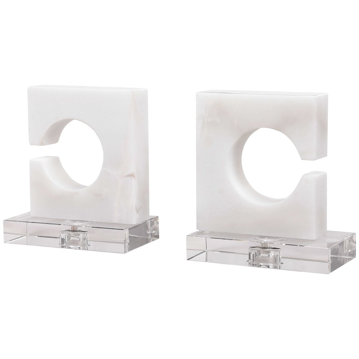  Uttermost Clarin White & Gray Bookends, Set of 2 