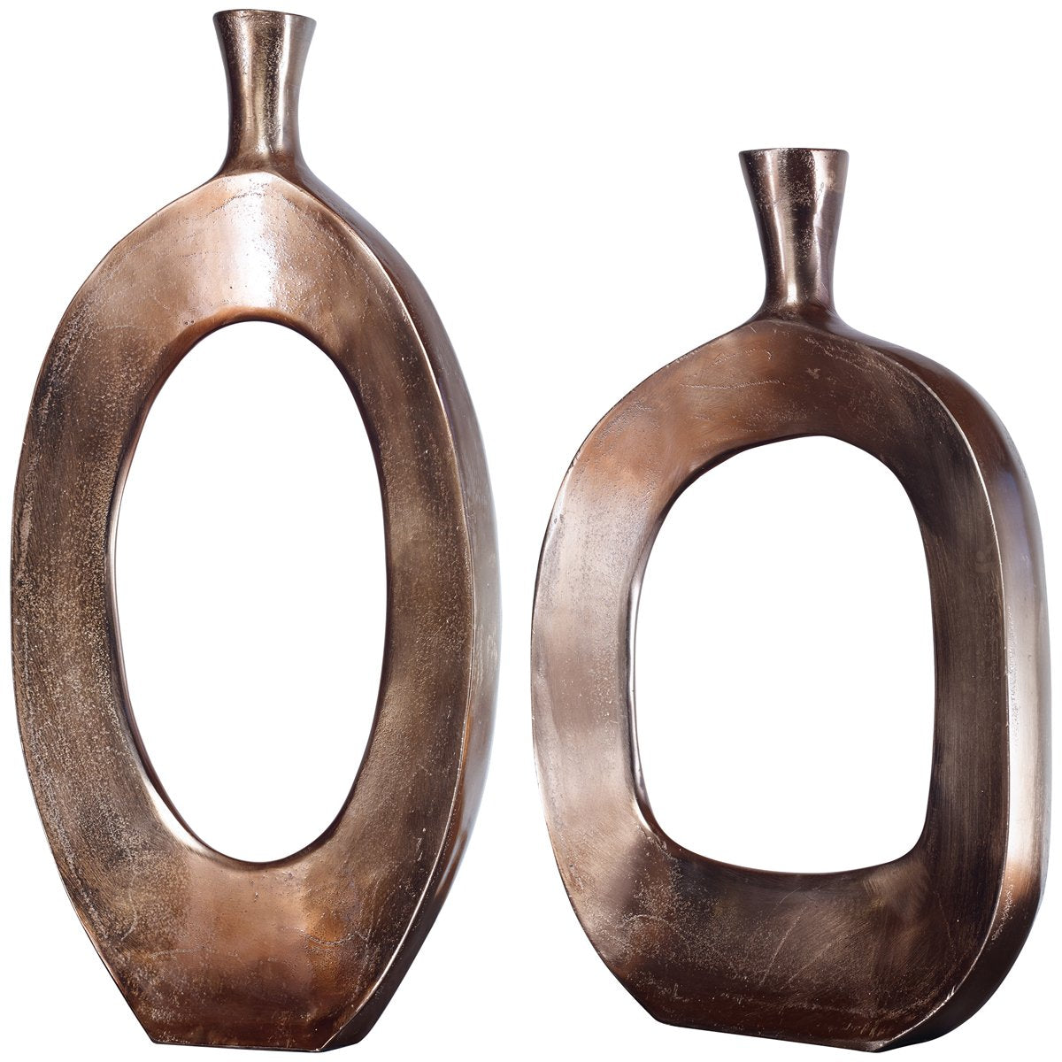  Uttermost Kyler Textured Bronze Vases, 2-Piece Set 