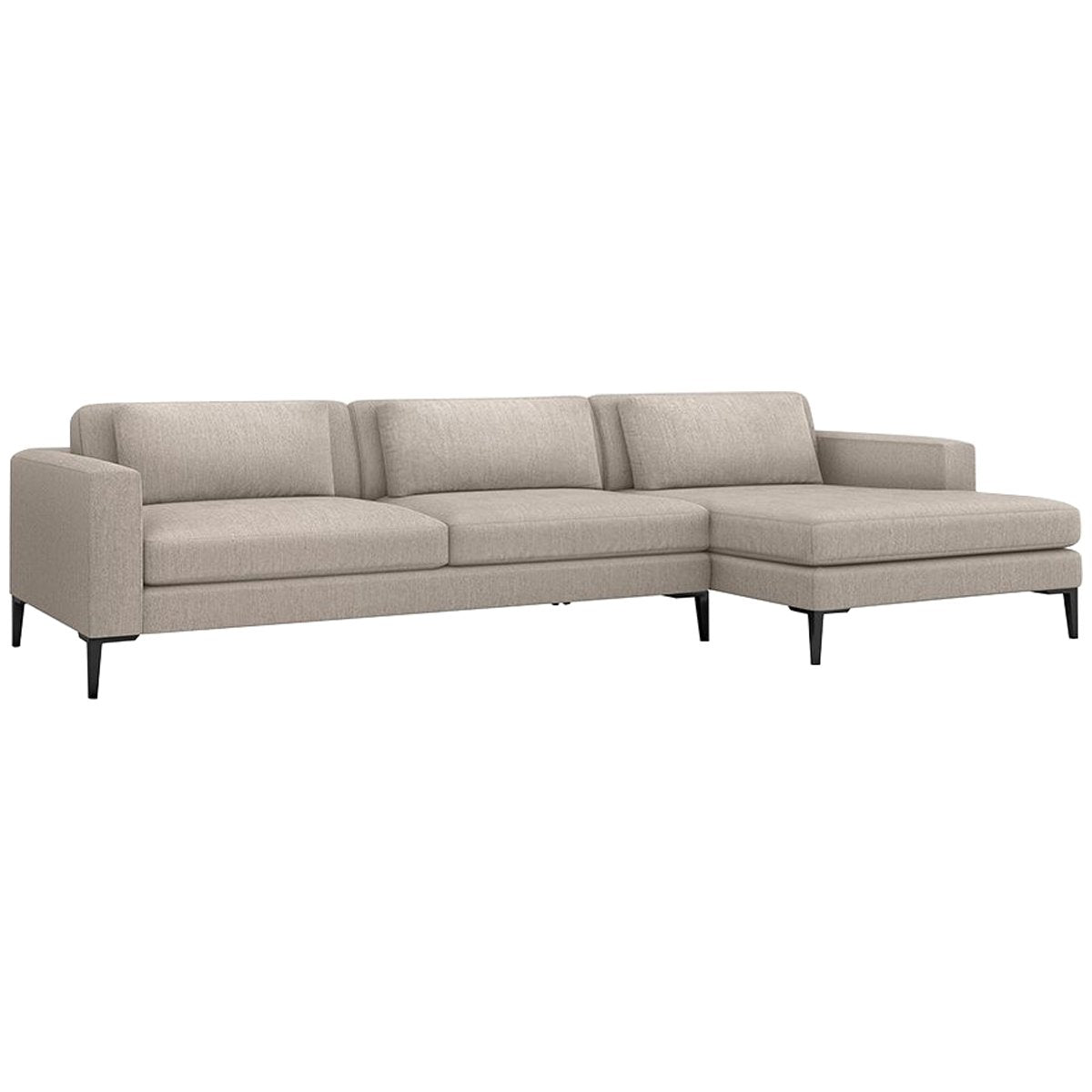  Interlude Home Izzy Luxe Chenille Chaise 2-Piece Sectional 