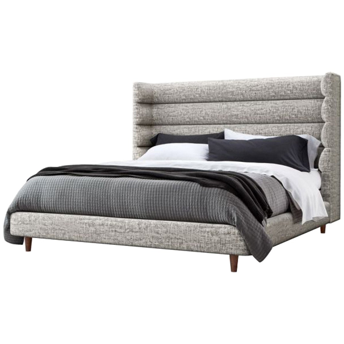  Interlude Home Ornette Bed - Heathered Chenille 