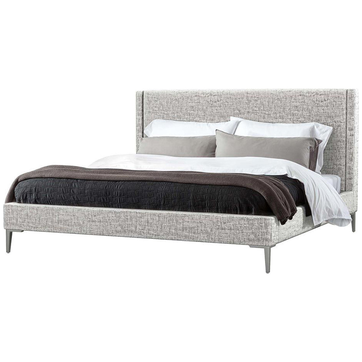  Interlude Home Izzy Paseo Linen Bed - Storm 