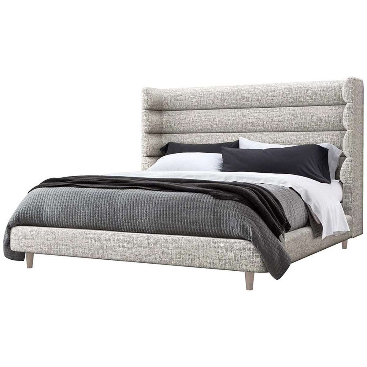  Interlude Home Ornette Paseo Linen Bed - Storm 