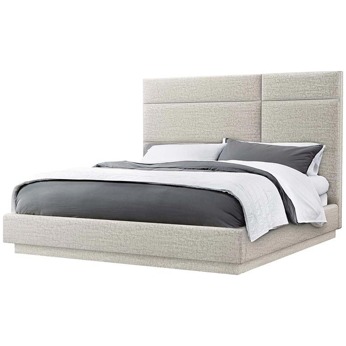  Interlude Home Quadrant Paseo Linen Bed - Storm 