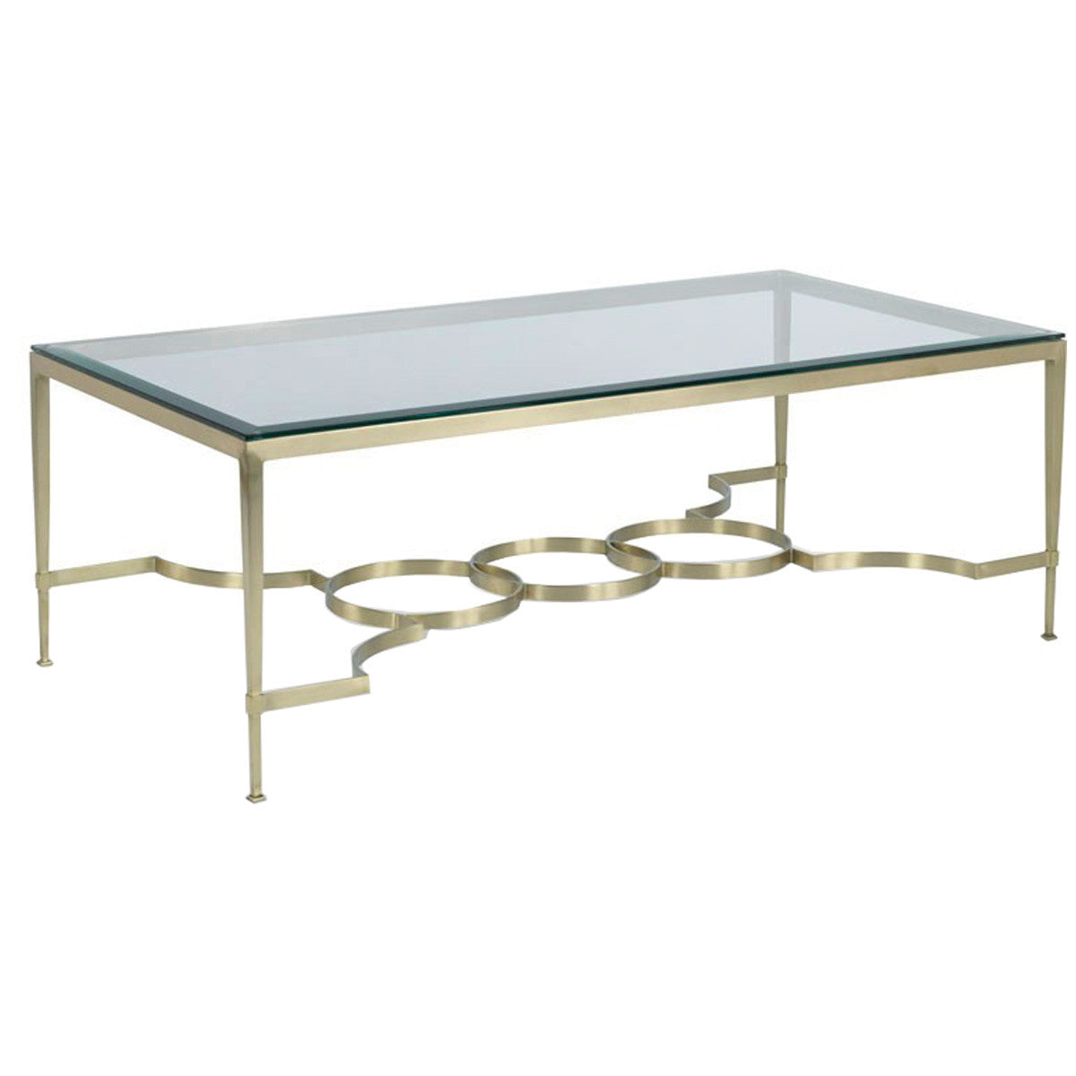  Woodbridge Furniture Brass Cocktail Table 