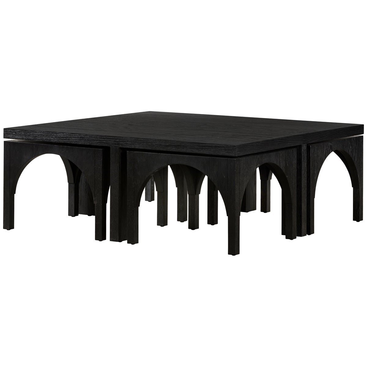  Four Hands Clara Amara Coffee Table with Nesting Arch Stools 