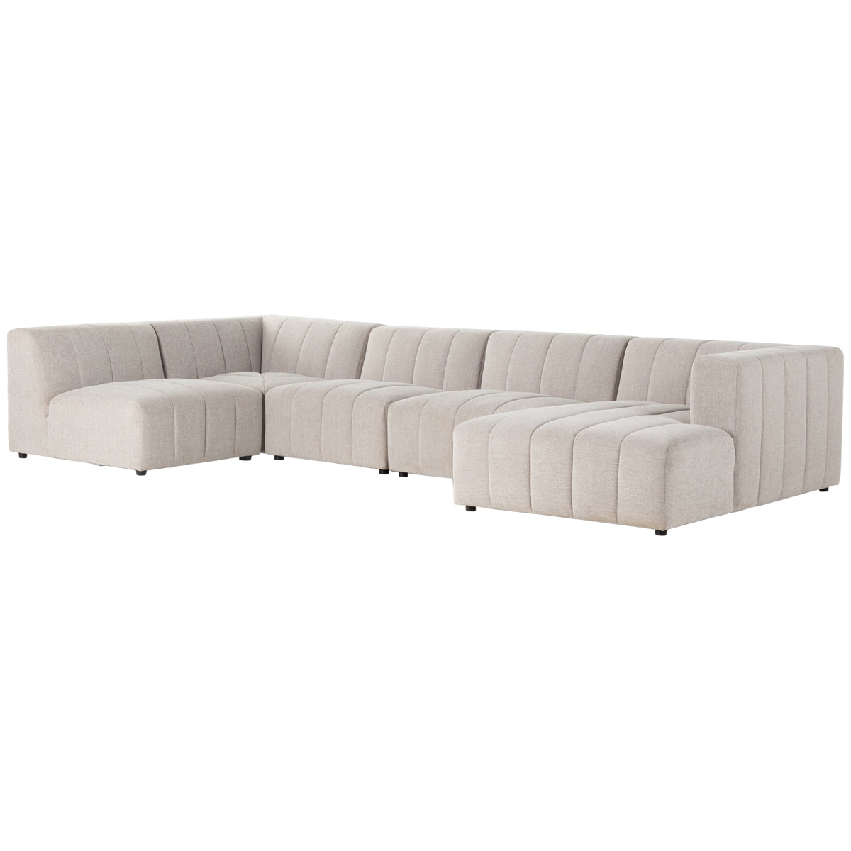  Four Hands Grayson Langham Channeled 5-Piece Sectional - Sandstone 