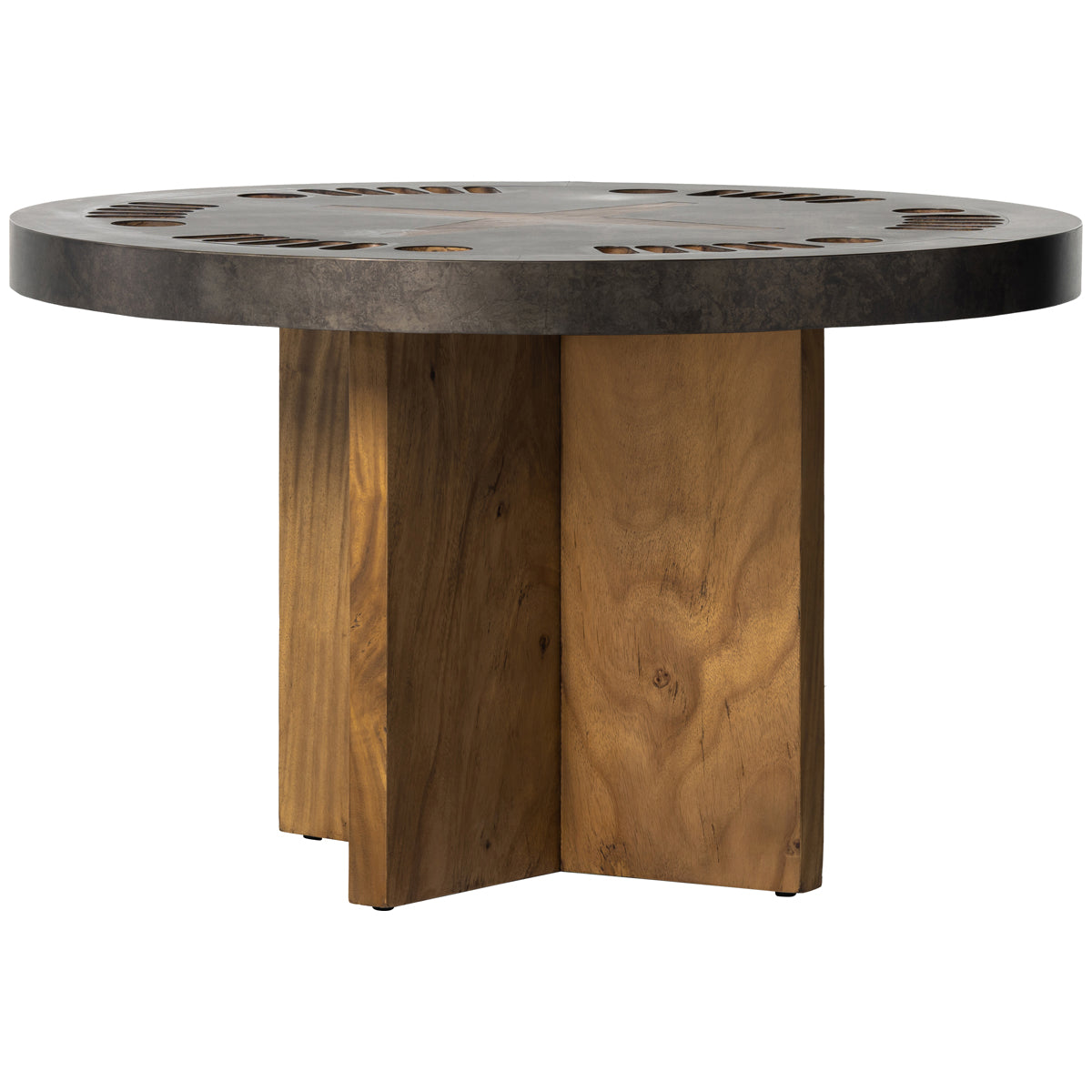  Four Hands Wesson Poker Table - Natural Brown Guanacaste 