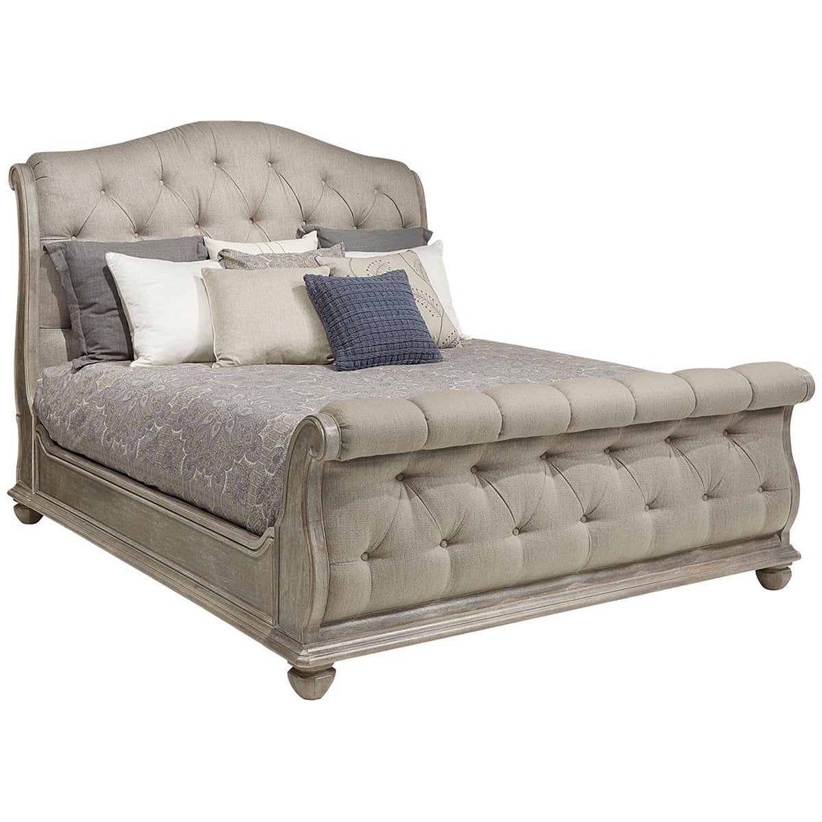  A.R.T. Furniture Summer Creek Shoals Upholstered Tufted Sleigh Bed 