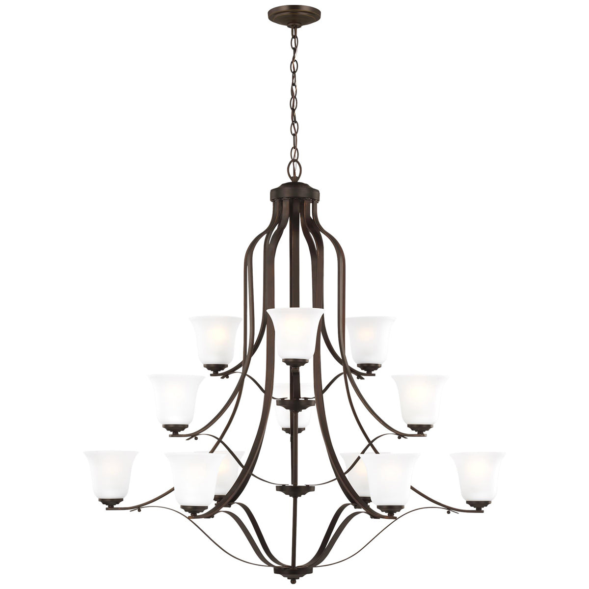 Sea Gull Lighting Emmons 12-Light Chandelier with Bulb