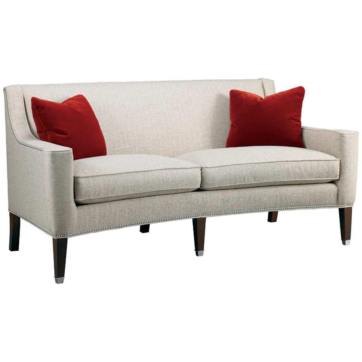  Hickory White Walnut Sofa with 2-Seat Cushions 