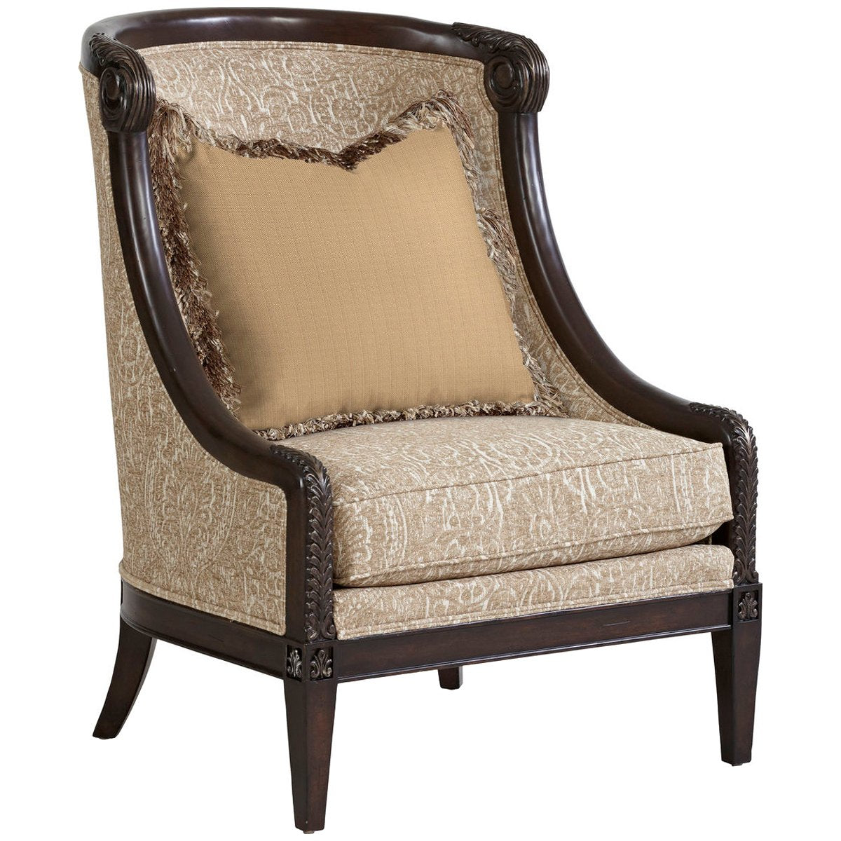  A.R.T. Furniture Giovanna Azure Carved Wood Accent Chair 