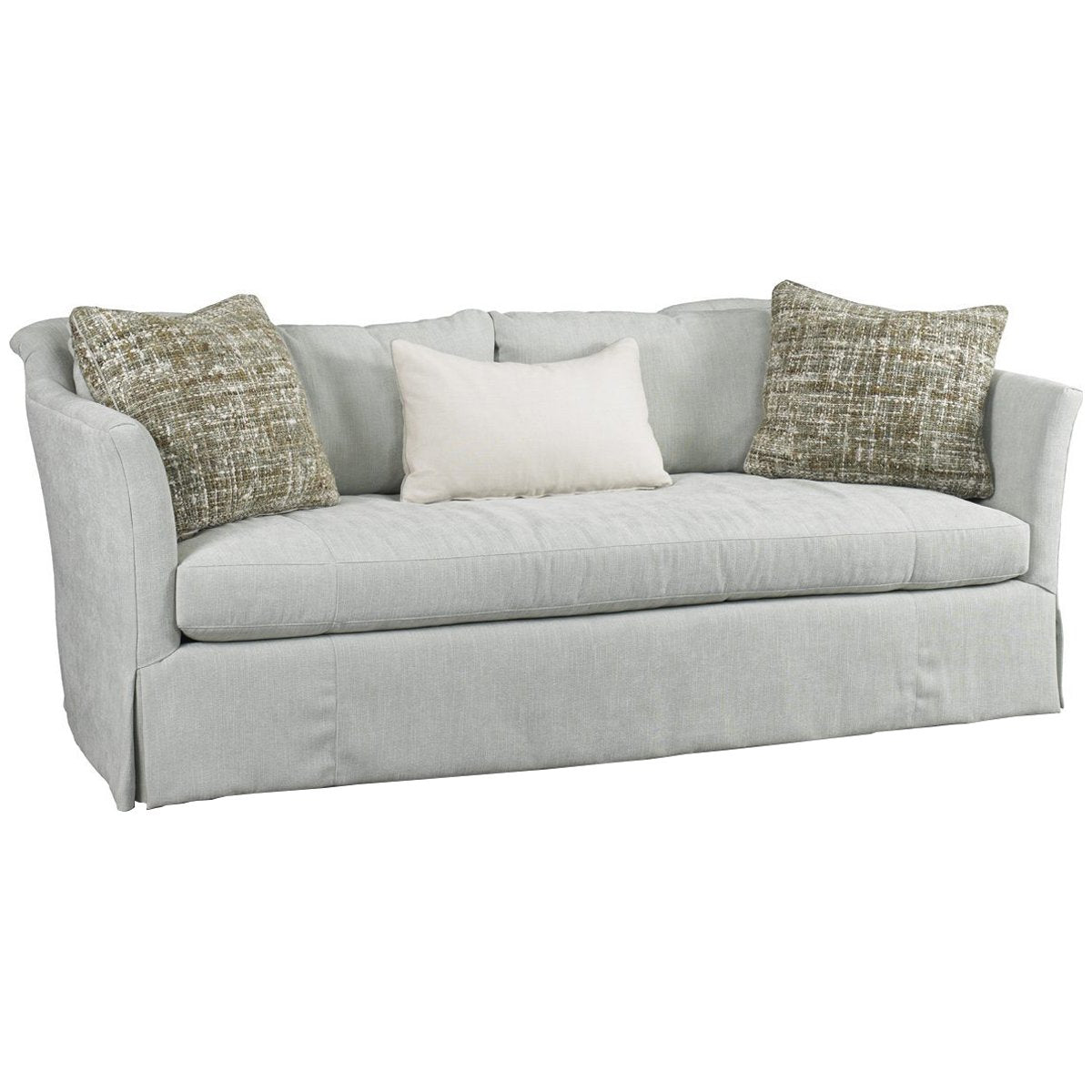  Hickory White Sofa in Green Teal Fabric 