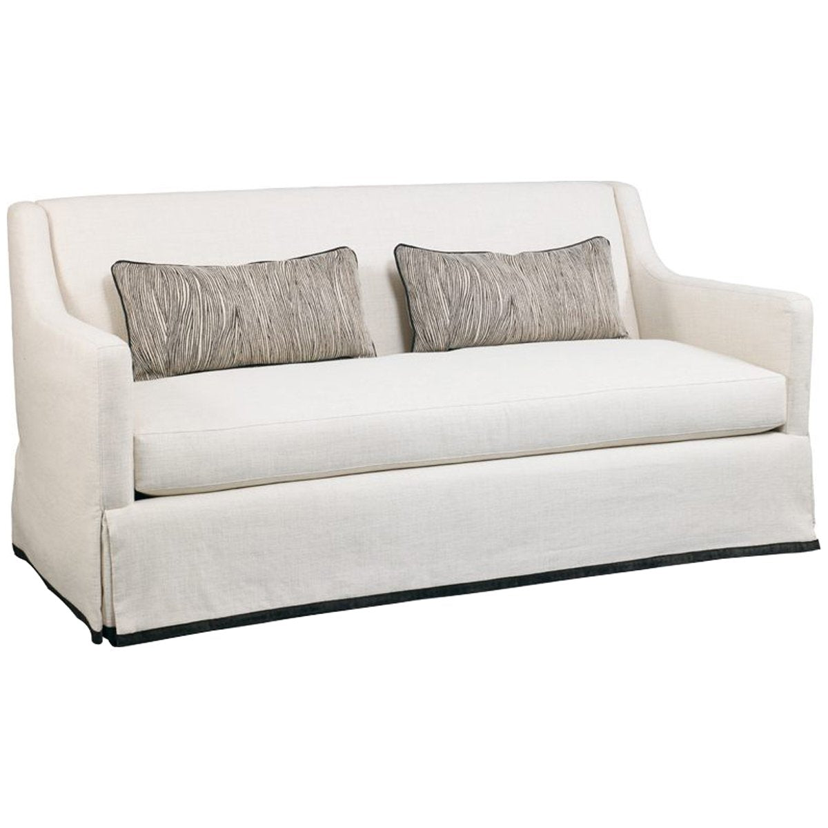  Hickory White Loveseat with Dressmaker Skirt 