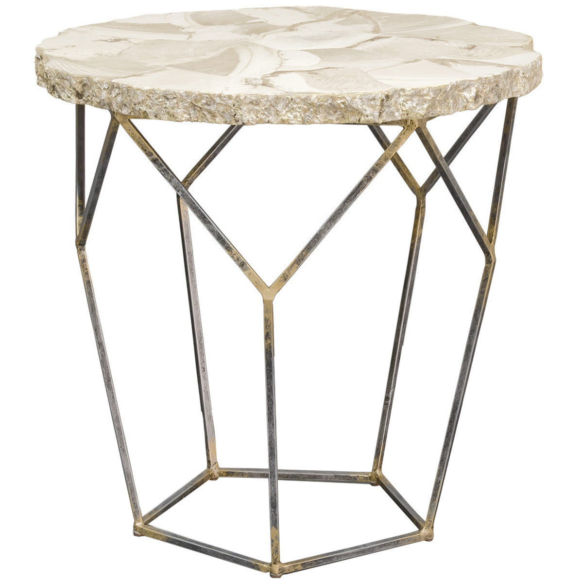  Palecek Loren Fossilized Clam Side Table 