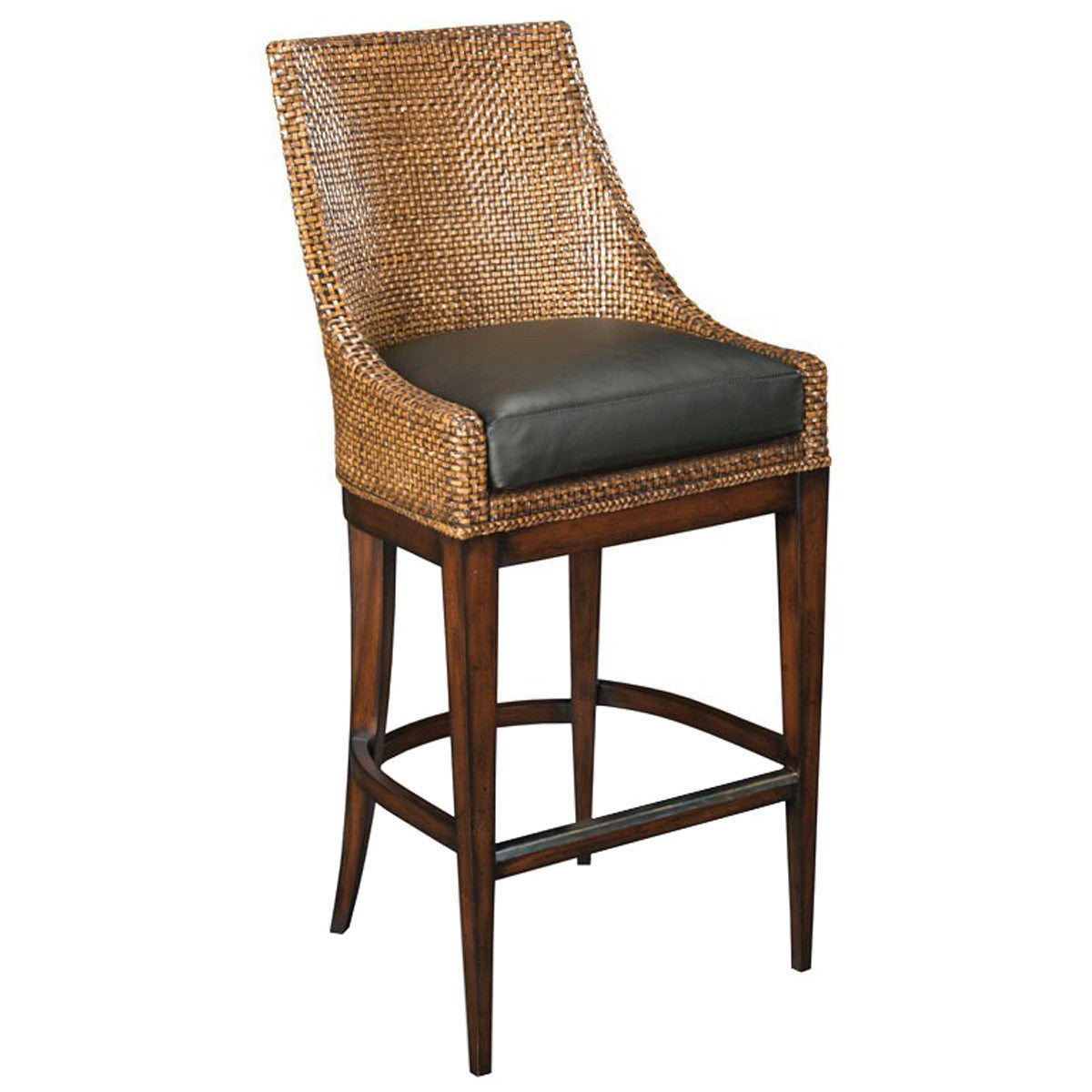  Woodbridge Furniture Umber Woven Leather Bar Stool 