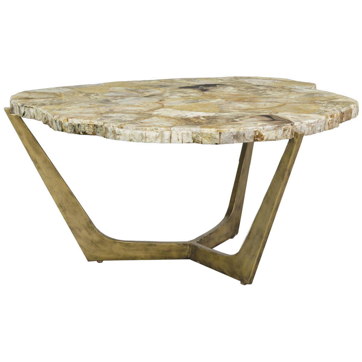  Palecek Petrified Wood Tripod Coffee Table 