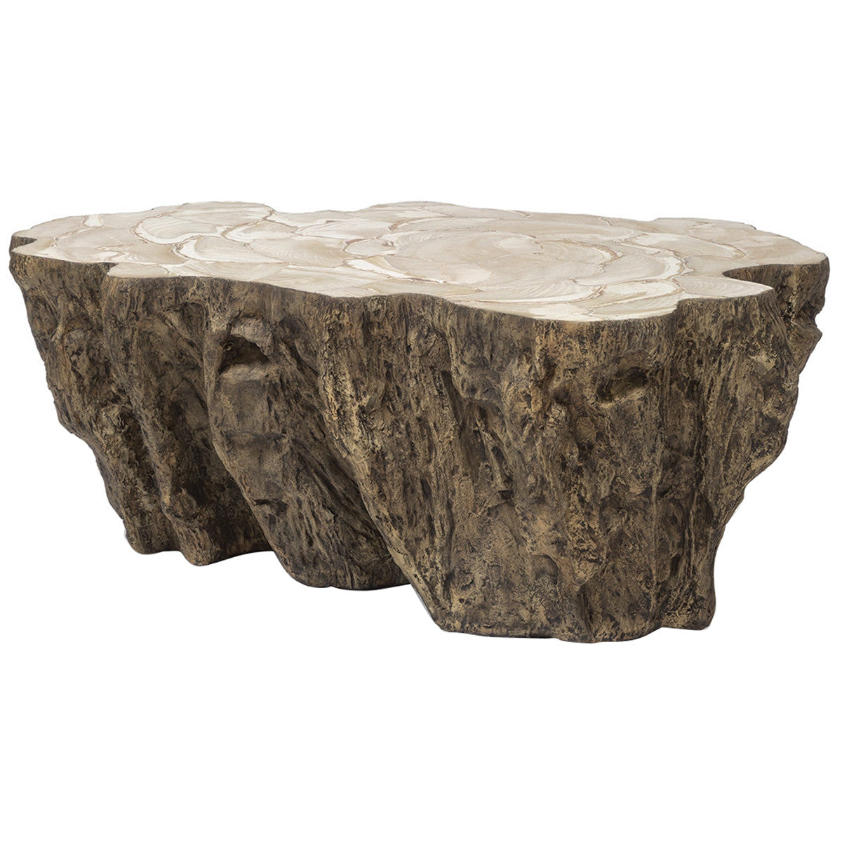  Palecek Chloe Fossilized Clam Lava Coffee Table 