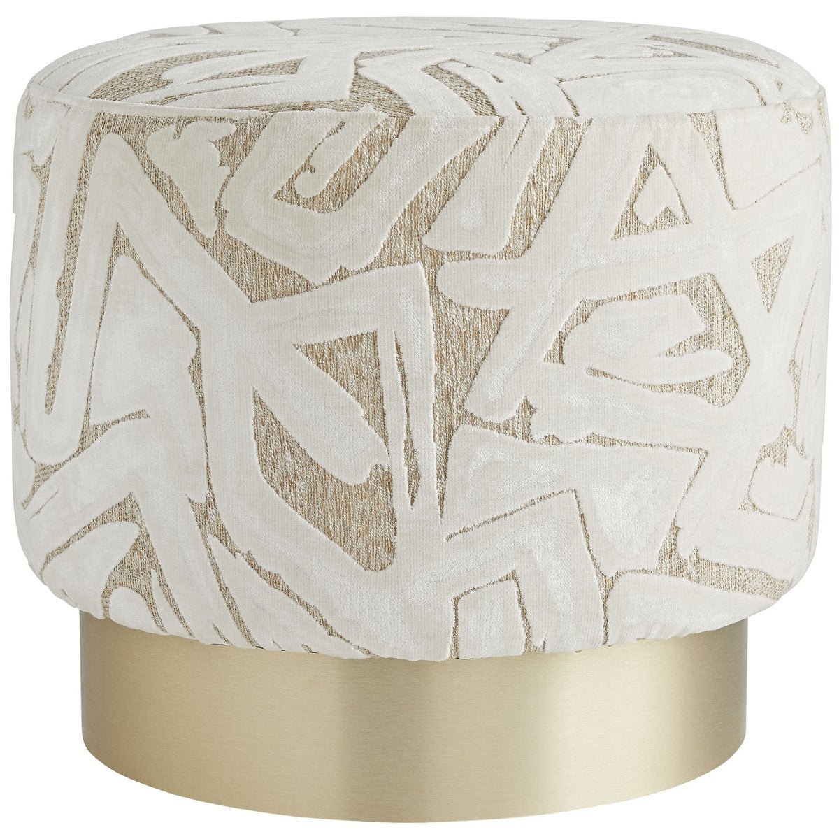  Arteriors Avalon Swivel Ottoman, Swiss Coffee Champagne 