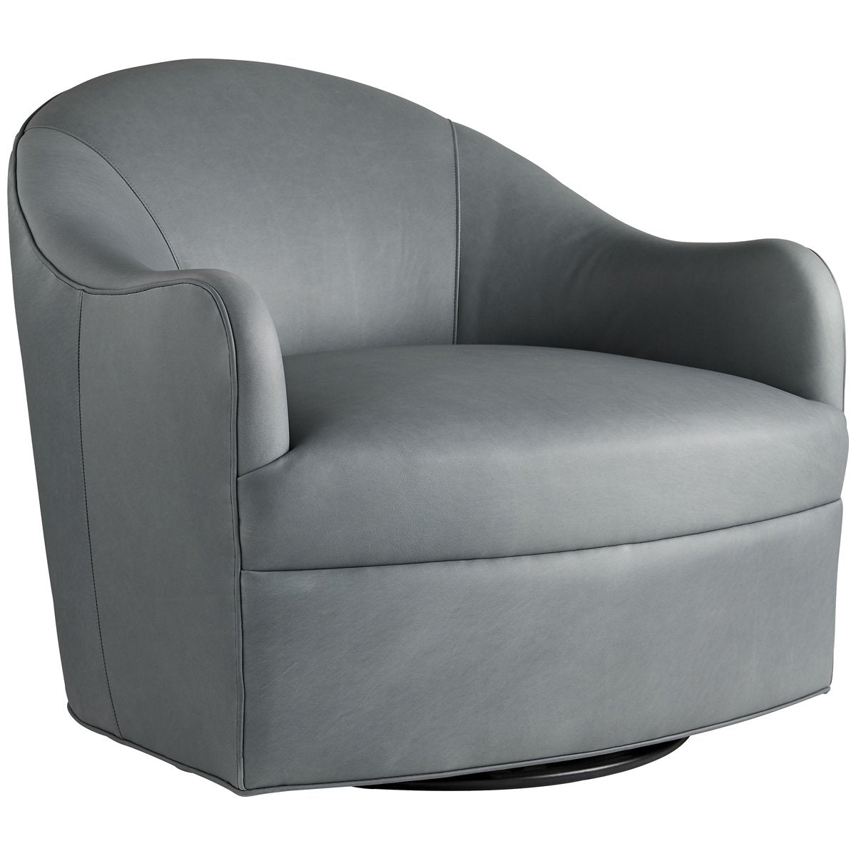  Arteriors Delfino Swivel Chair, Anchor Grey Leather 