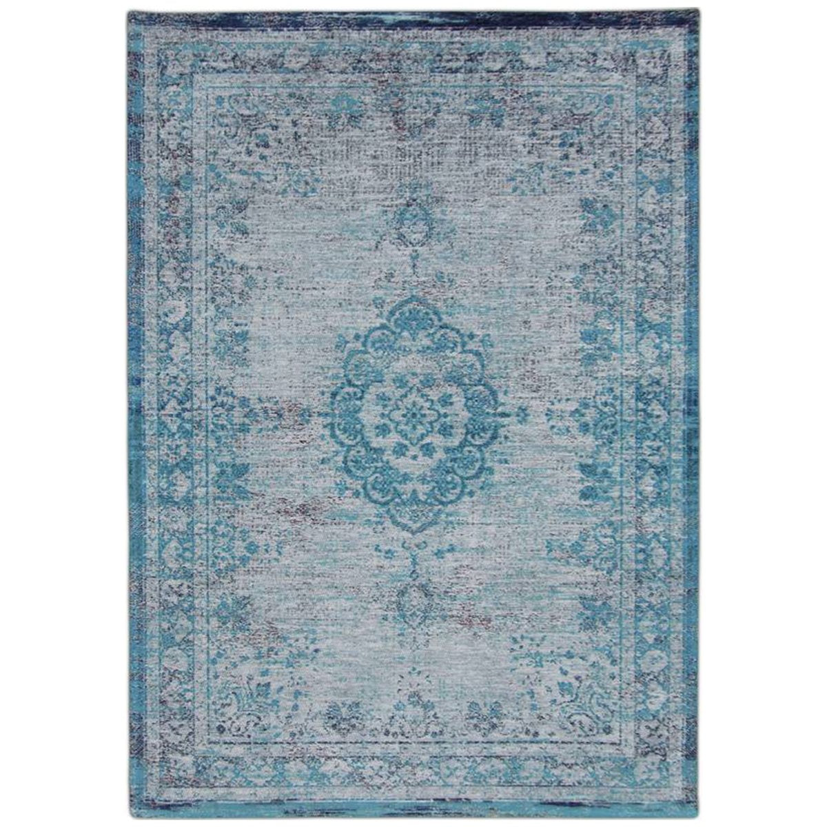  Louis de Poortere Fading World Medaillon 8255 Grey Turquoise Rug 