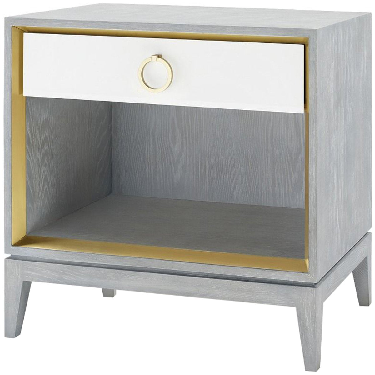  Villa & House Cameron 1-Drawer Gray Side Table with Owen Pull 