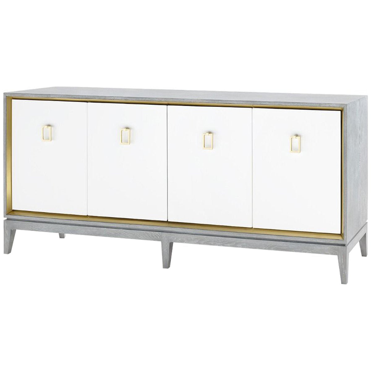  Villa & House Cameron 4-Door Gray Cabinet with Raquel Pull 