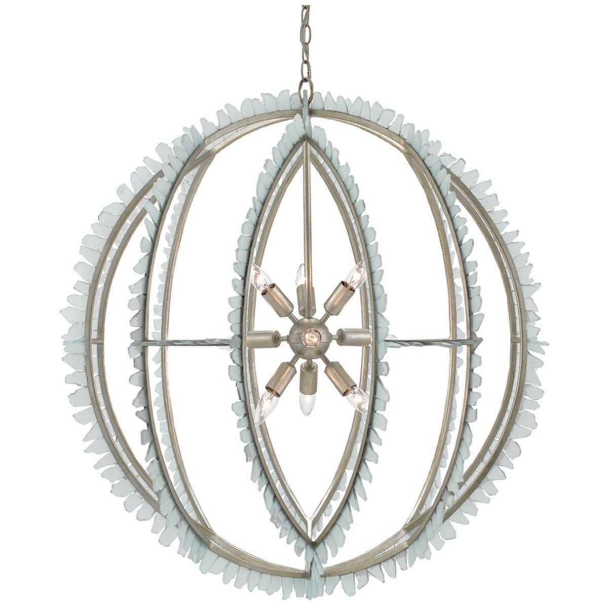  Currey and Company Saltwater Orb Chandelier 