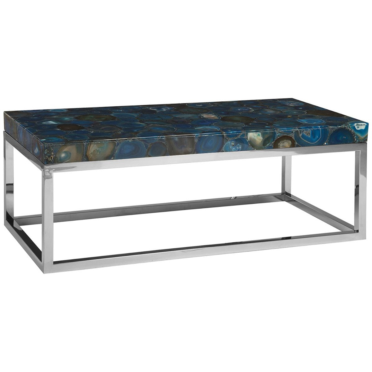  Phillips Collection Agate Coffee Table, Stainless Steel Base 