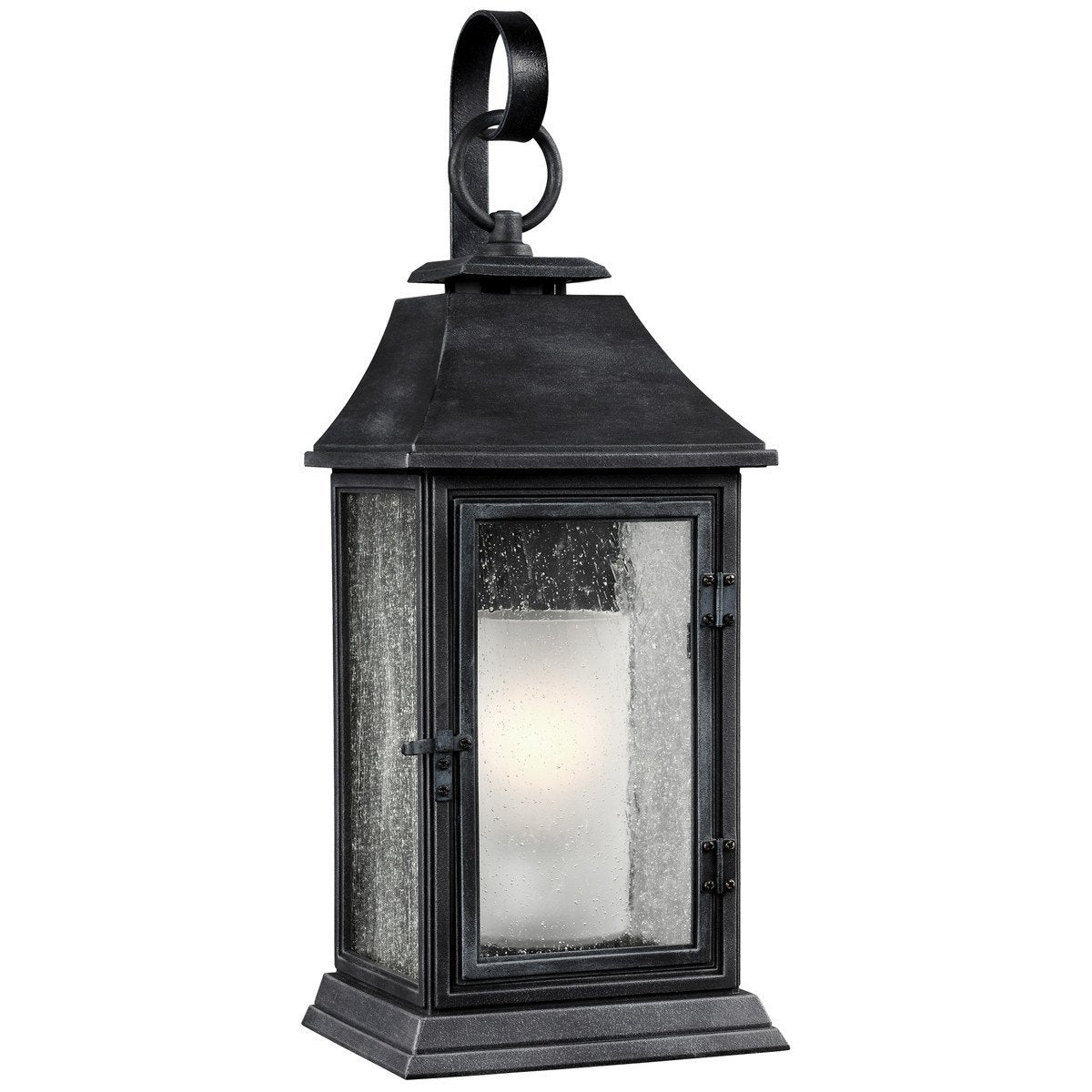  Feiss Shepherd 1 Light Clear Seeded Glass Outdoor Sconce 