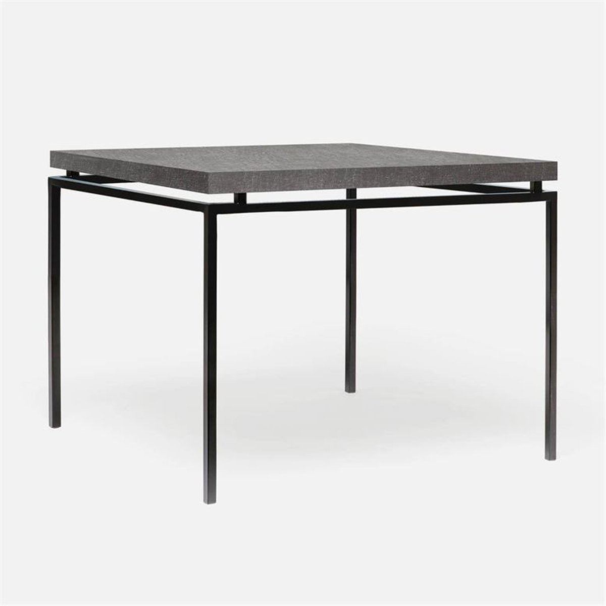  Made Goods Benjamin Floating Leg Game Table in Charcoal Faux Linen Top 