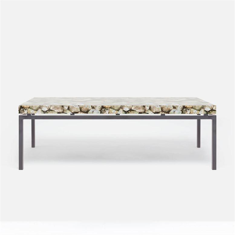  Made Goods Benjamin Floating Leg 52-Inch Coffee Table in Silver Mop Shell Top 