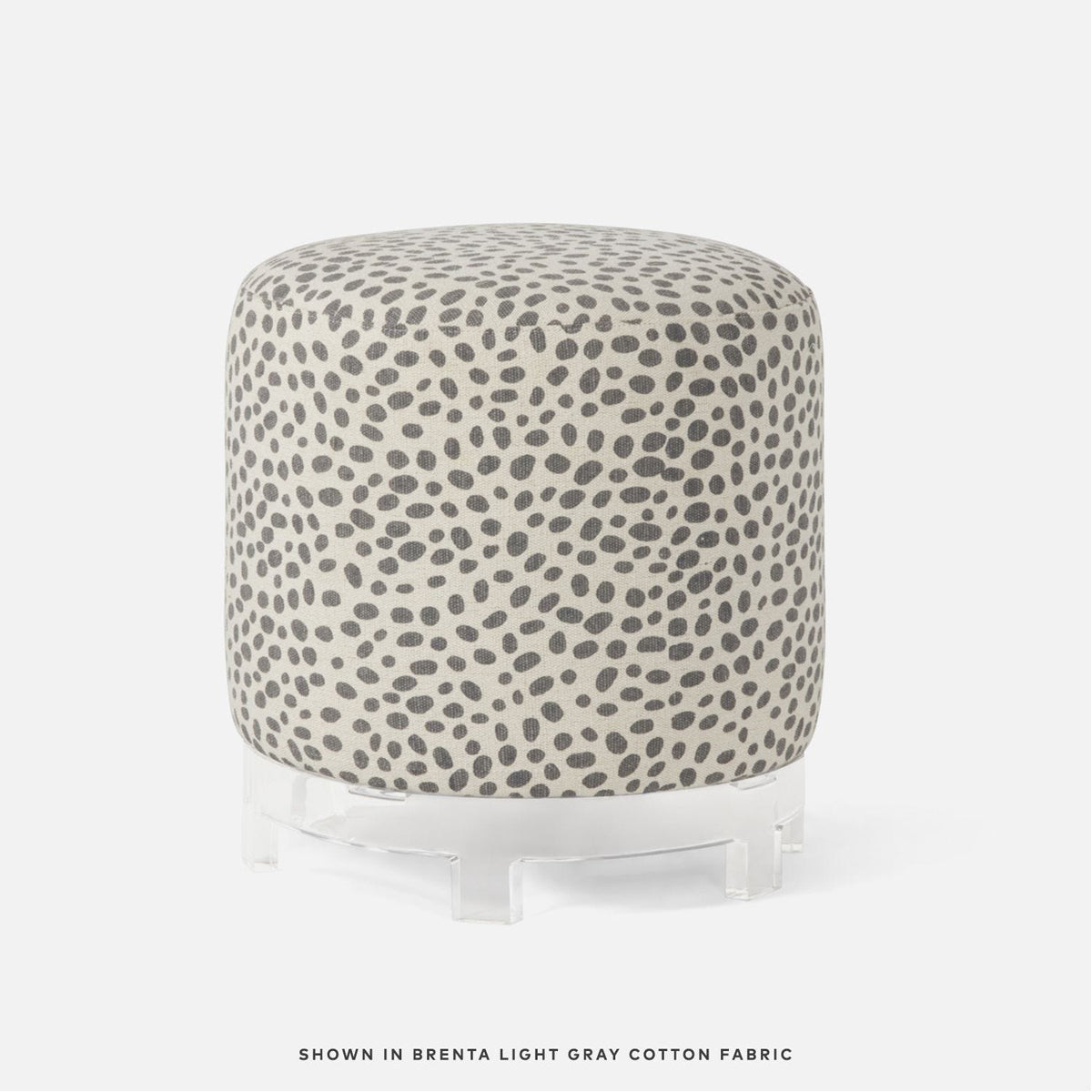  Made Goods Briar Upholstered Stool in Bassac Shagreen Leather 