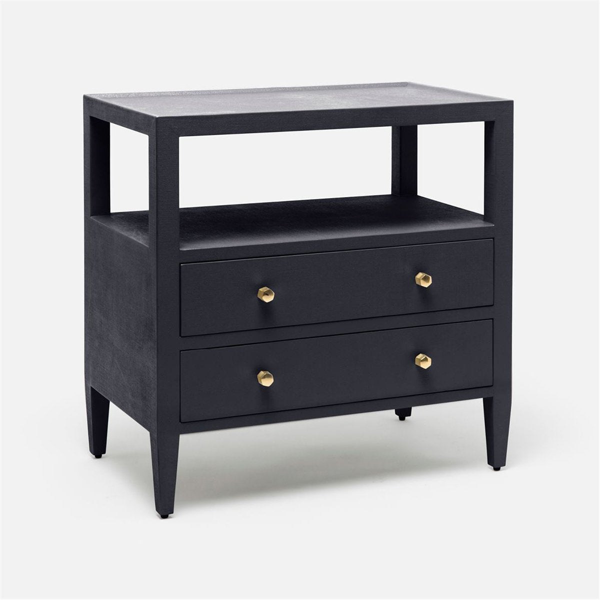  Made Goods Jarin Faux Belgian Linen 2-Drawer Double Nightstand 