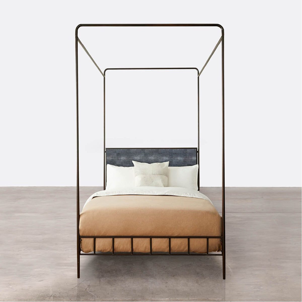  Made Goods Laken Iron Canopy Bed in Mondego Cotton Jute 