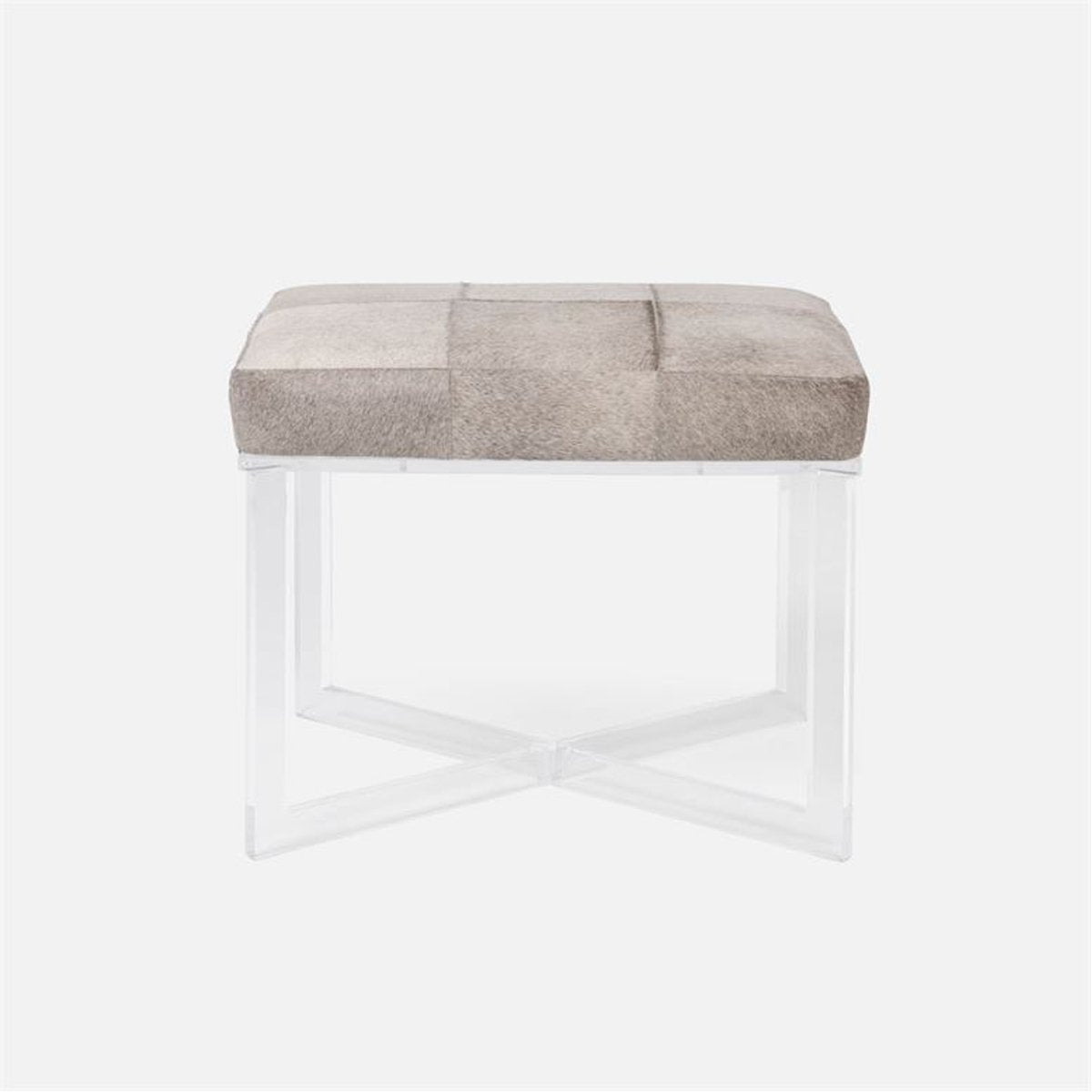  Made Goods Lex Clear Acrylic Single Bench in Aras Mohair 