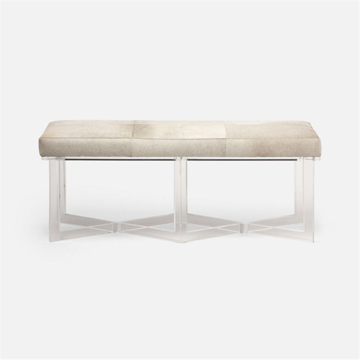  Made Goods Lex Clear Acrylic Double Bench in Aras Mohair 