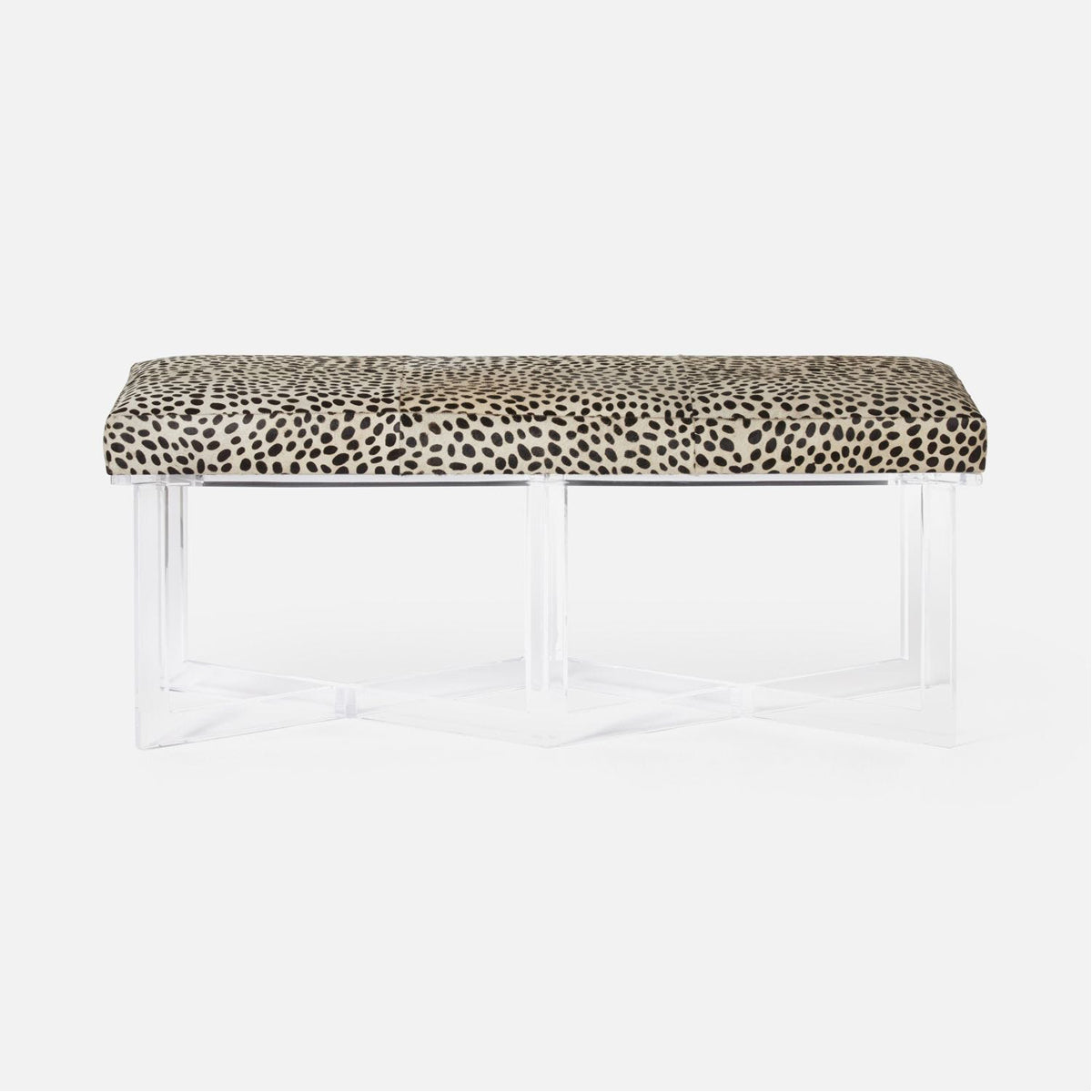  Made Goods Lex Clear Acrylic Double Bench, Mondego Cotton Jute 