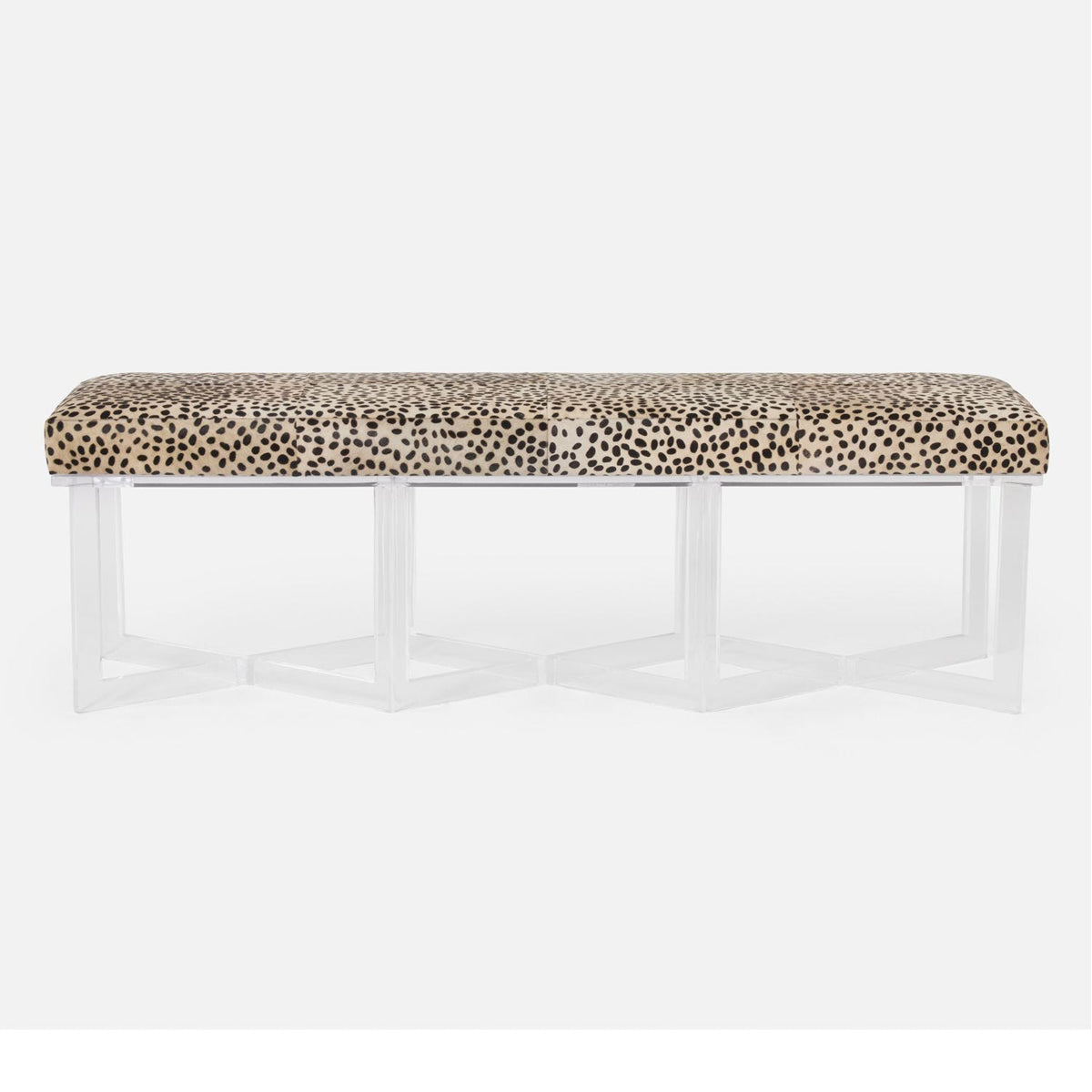  Made Goods Lex Clear Acrylic Triple Bench, Havel Velvet 