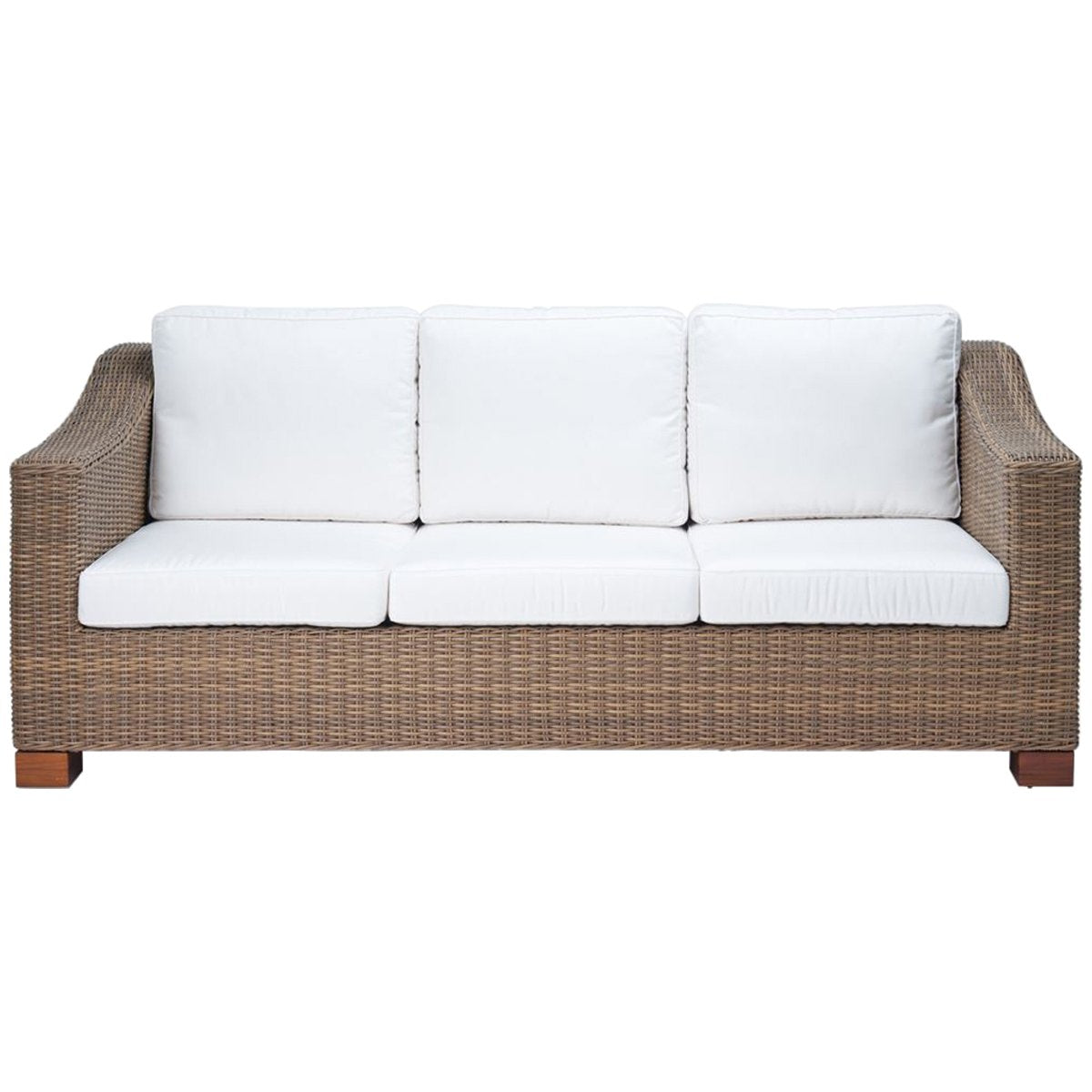  Made Goods Marina Faux Wicker Outdoor Sofa in Weser Fabric 