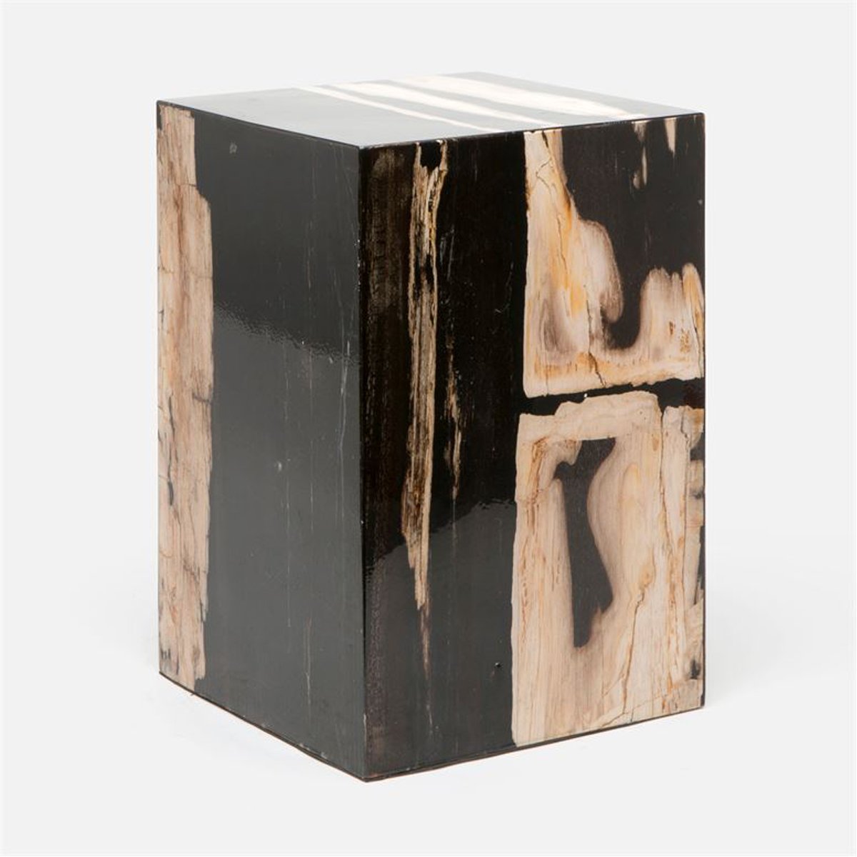  Made Goods Teo Dark Mix Petrified Wood Stool 