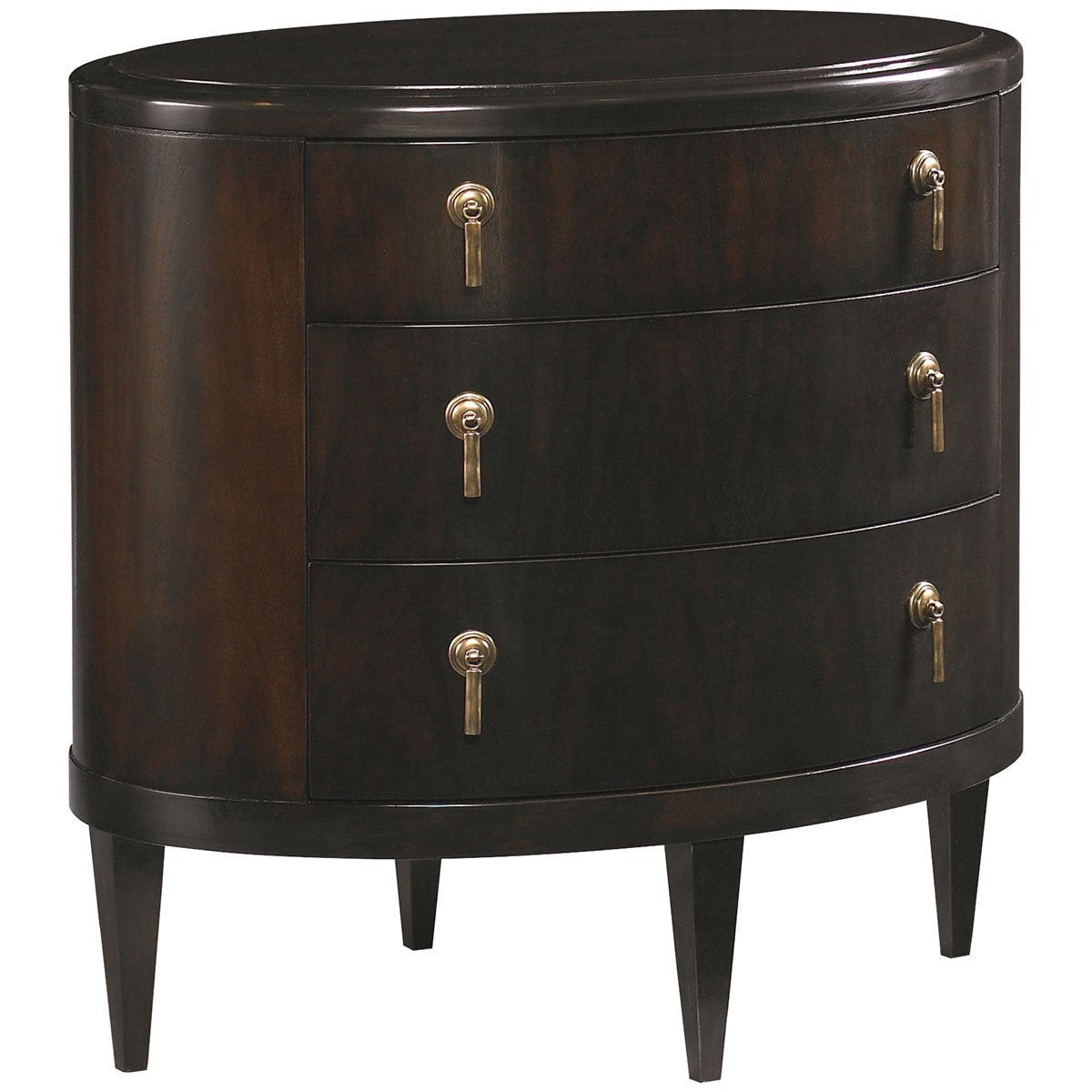  Hickory White Oval Bedside Table 535-73 