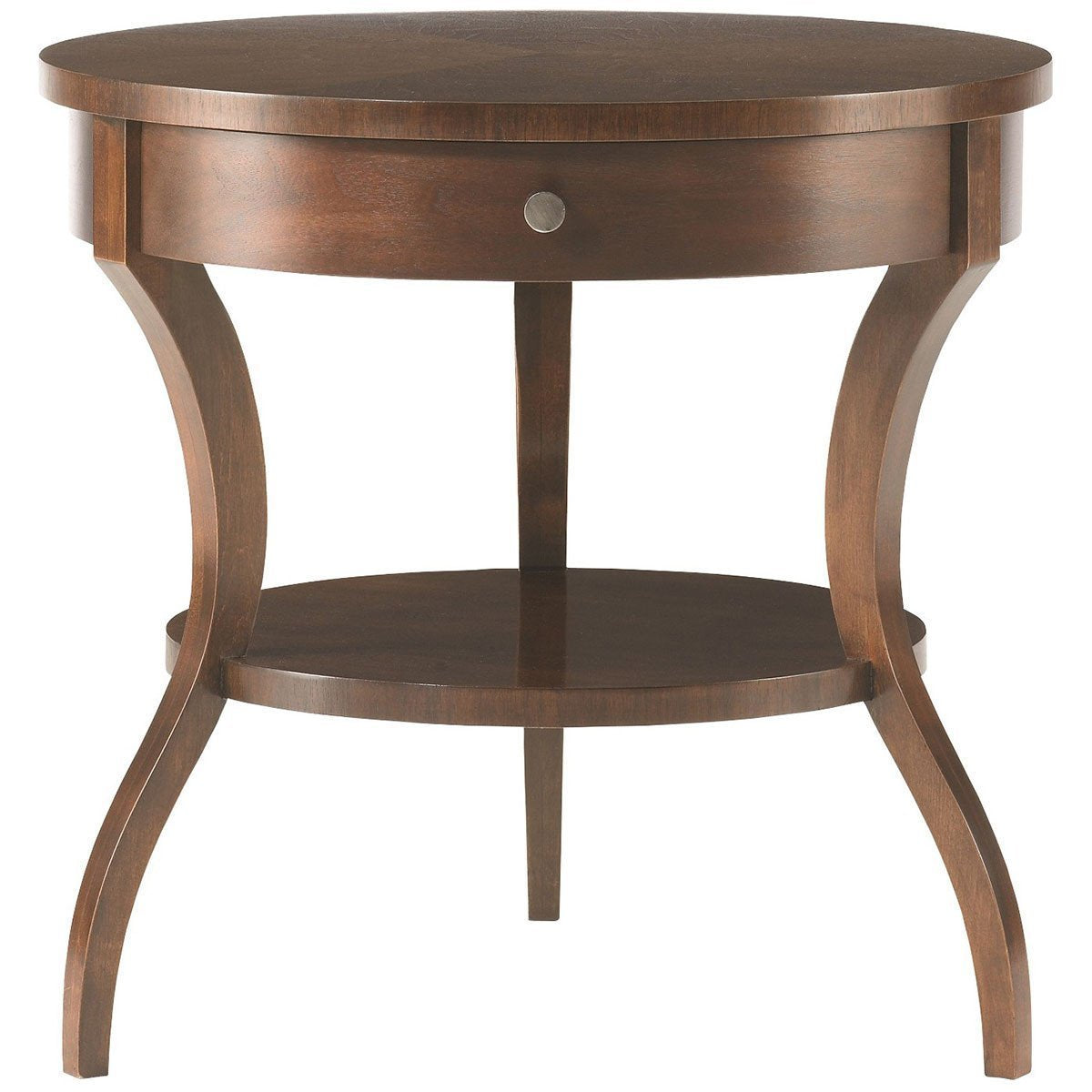  Hickory White Tiered Round End Table 653-22 