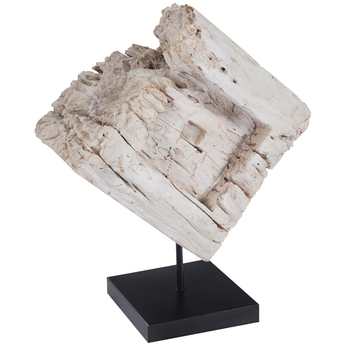  Phillips Collection Eroded Wood Block Sculpture on Stand 