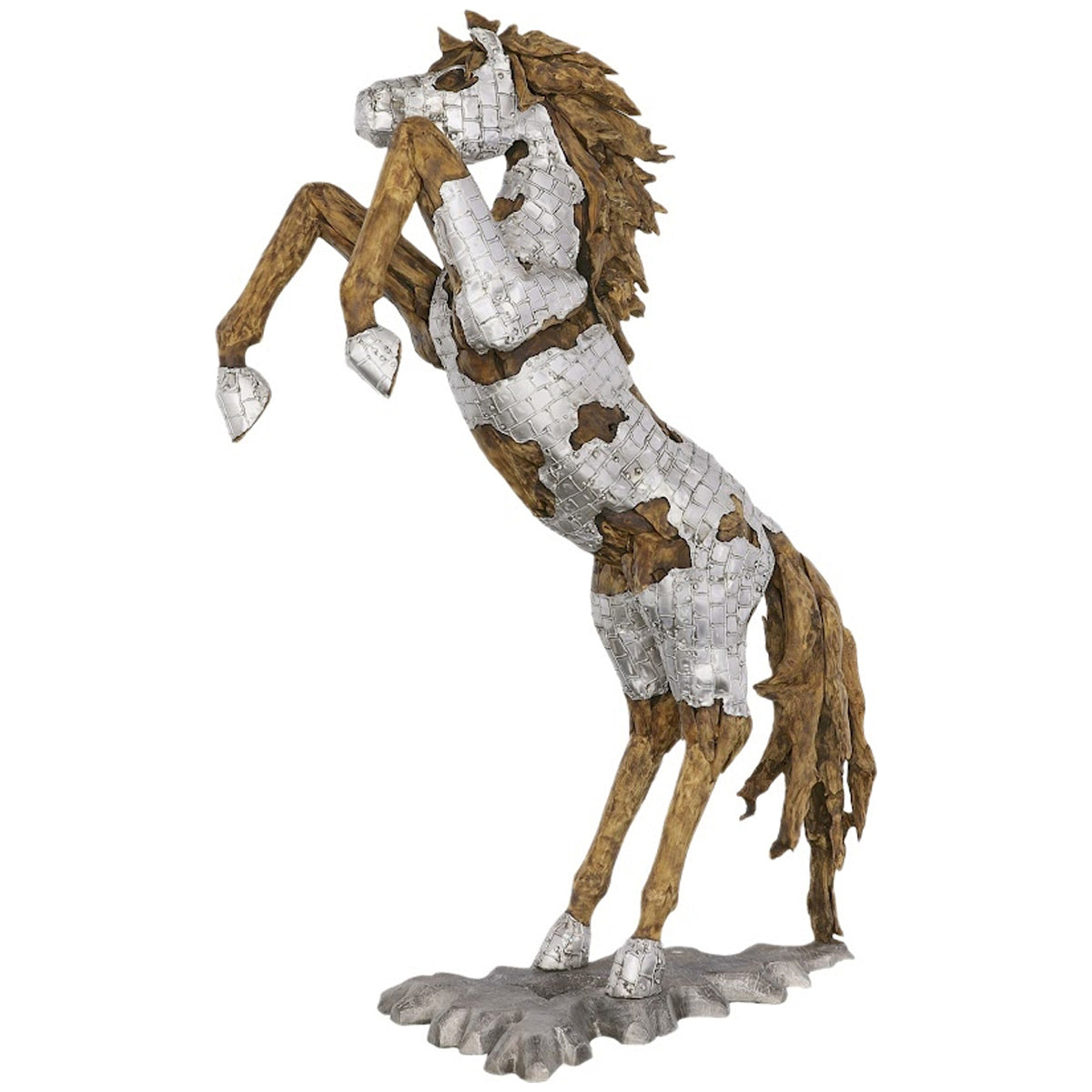  Phillips Collection Mustang Horse Armored Sculpture, Rearing 