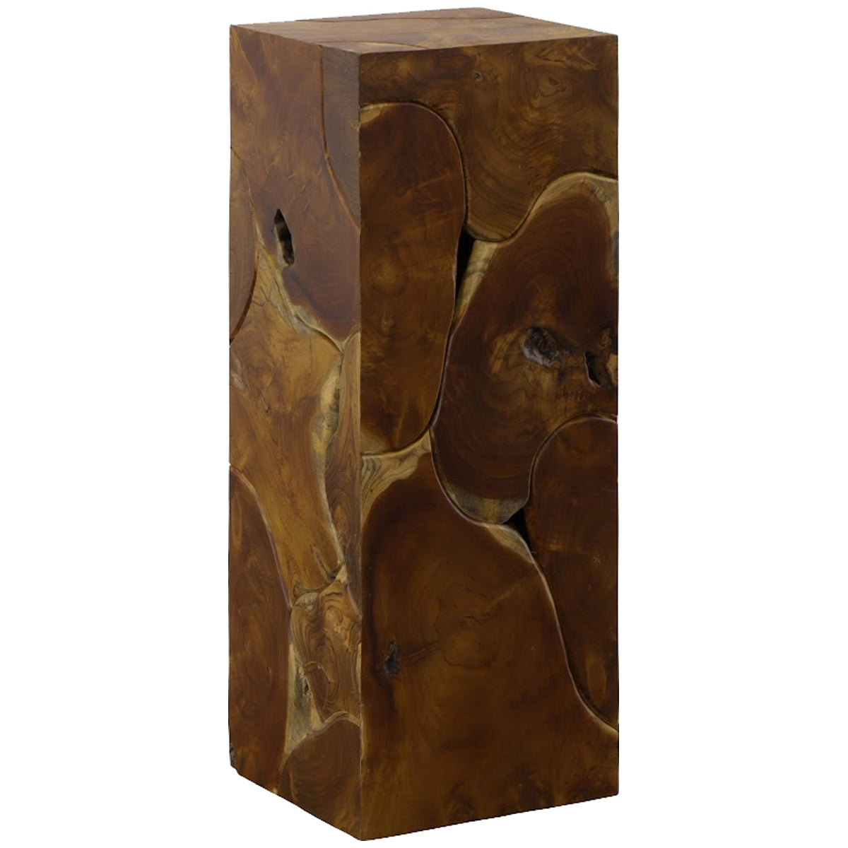  Phillips Collection Teak Slice Medium Square Pedestal 