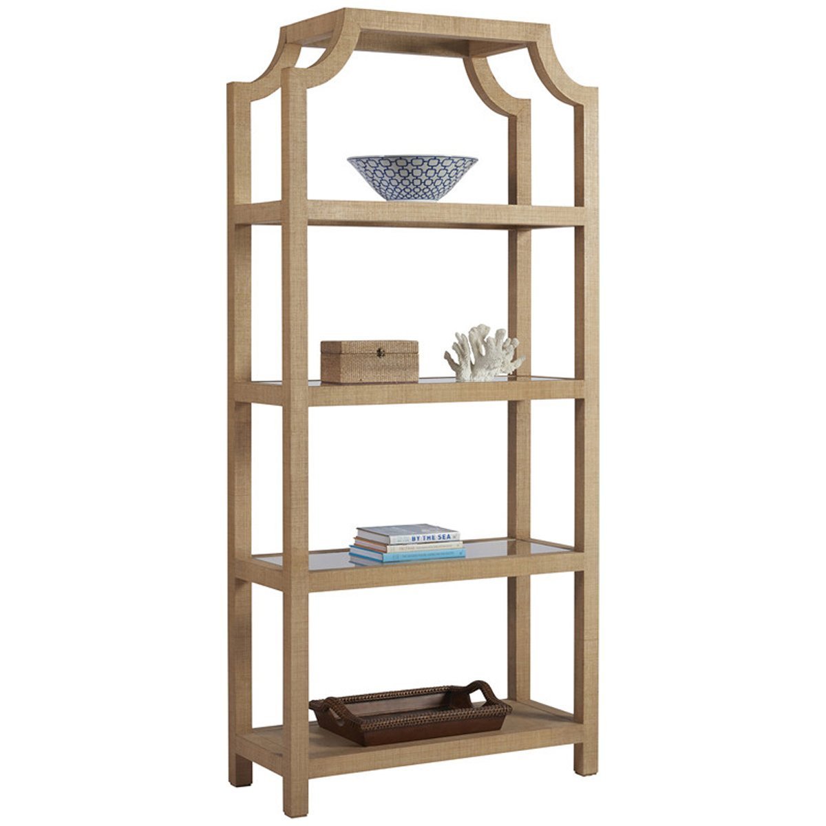  Lexington Barclay Butera Newport Beachcomber Raffia Etagere 