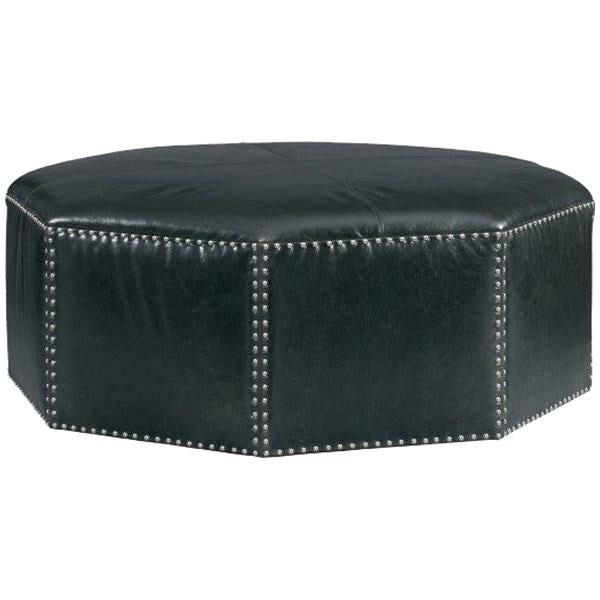  Lillian August Benson Leather Ottoman 