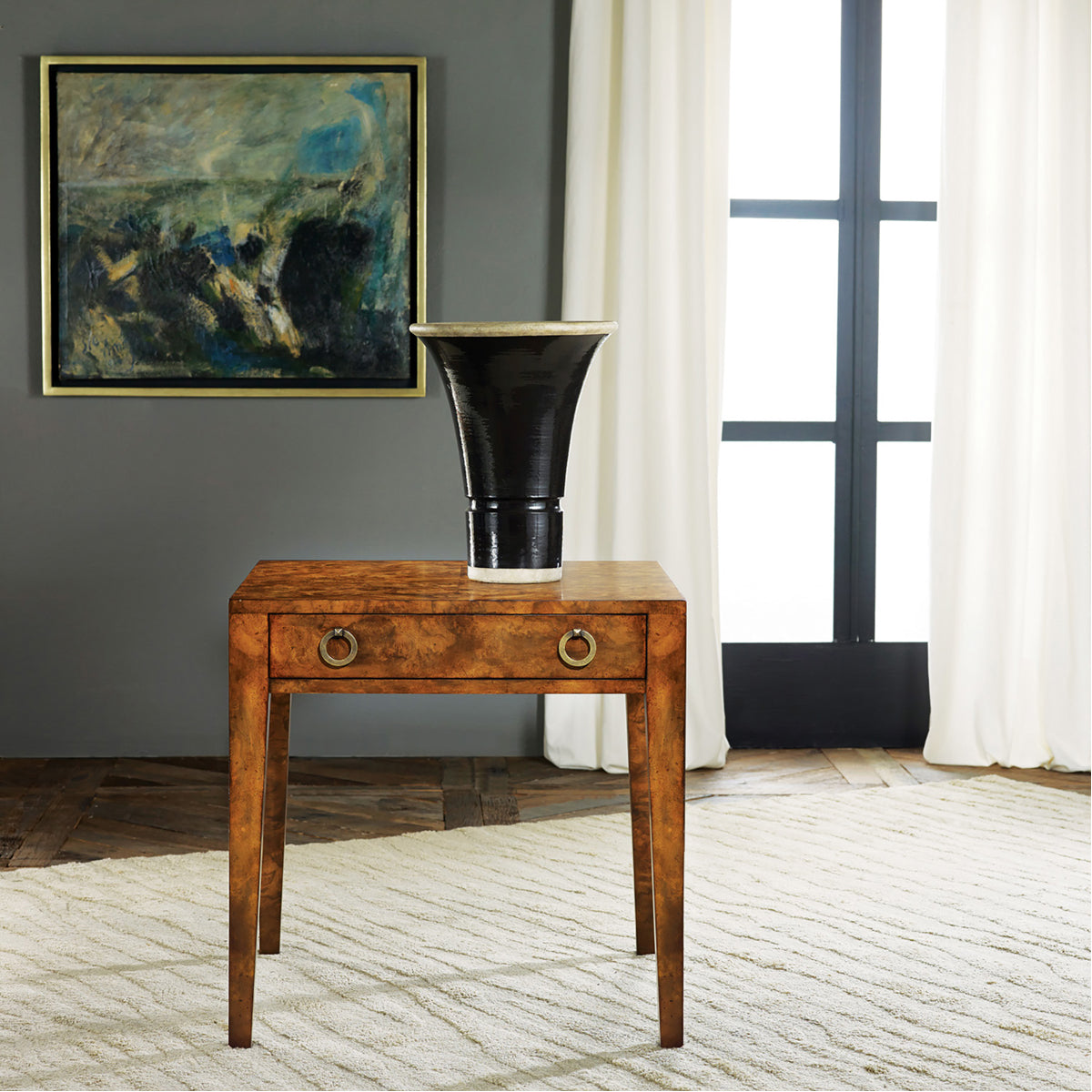  Modern History Mid Century End Table - Burl 